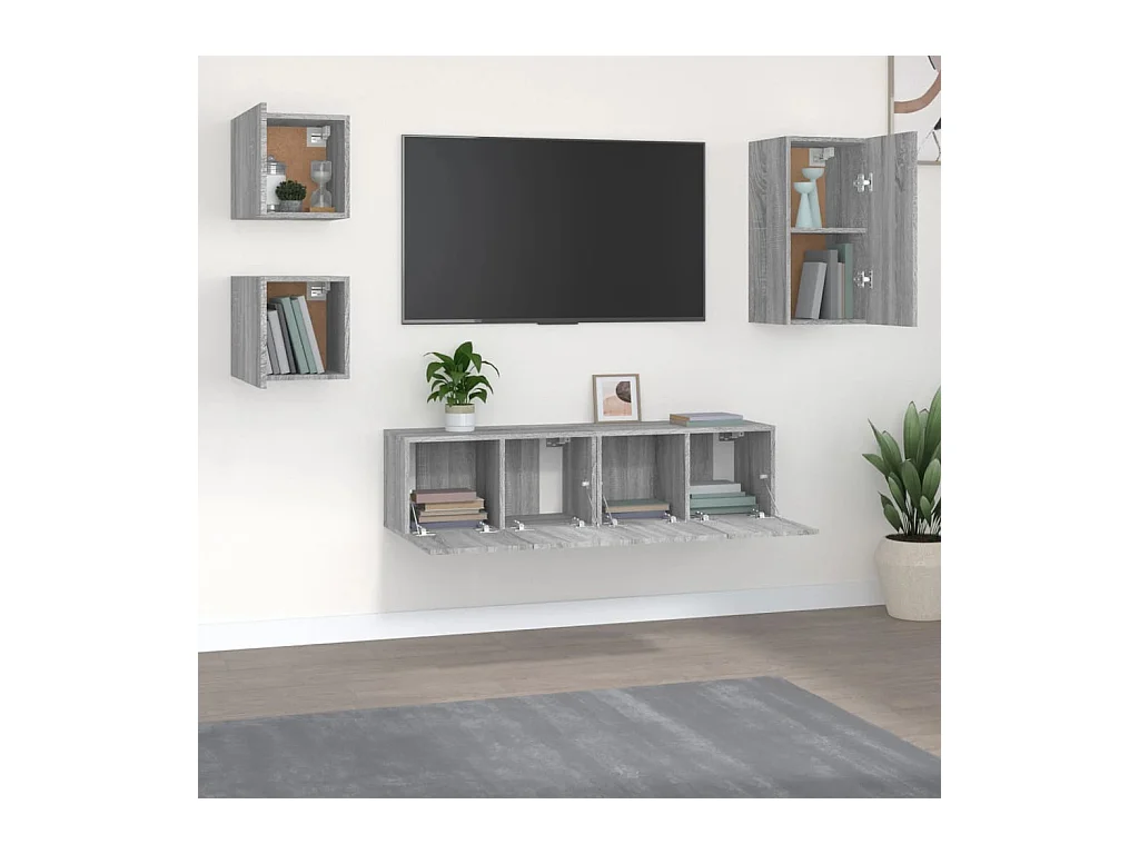 Wheat Ridge  Ensemble de meubles TV 5 pcs Sonoma gris Bois d'ingénierie