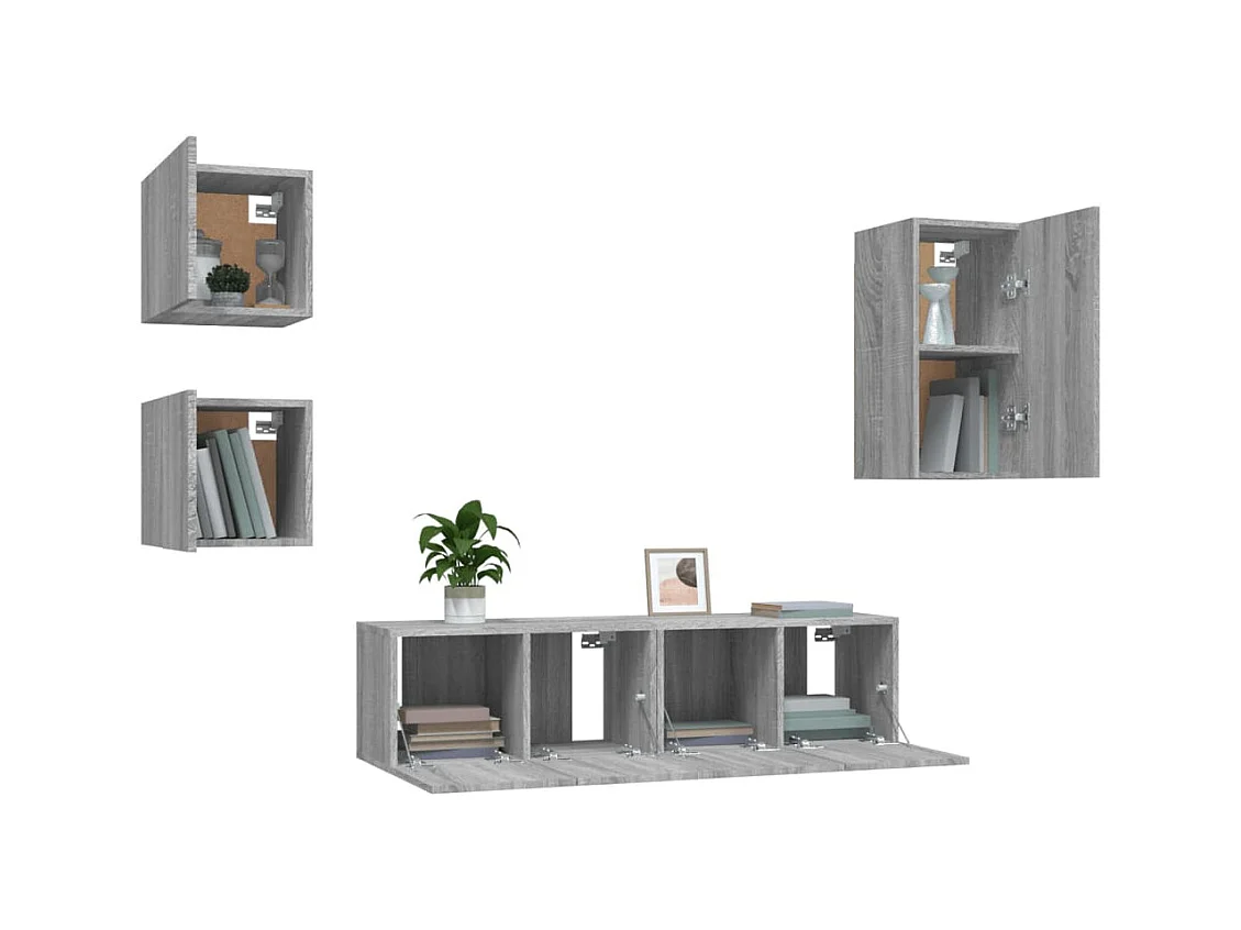 Wheat Ridge  Ensemble de meubles TV 5 pcs Sonoma gris Bois d'ingénierie