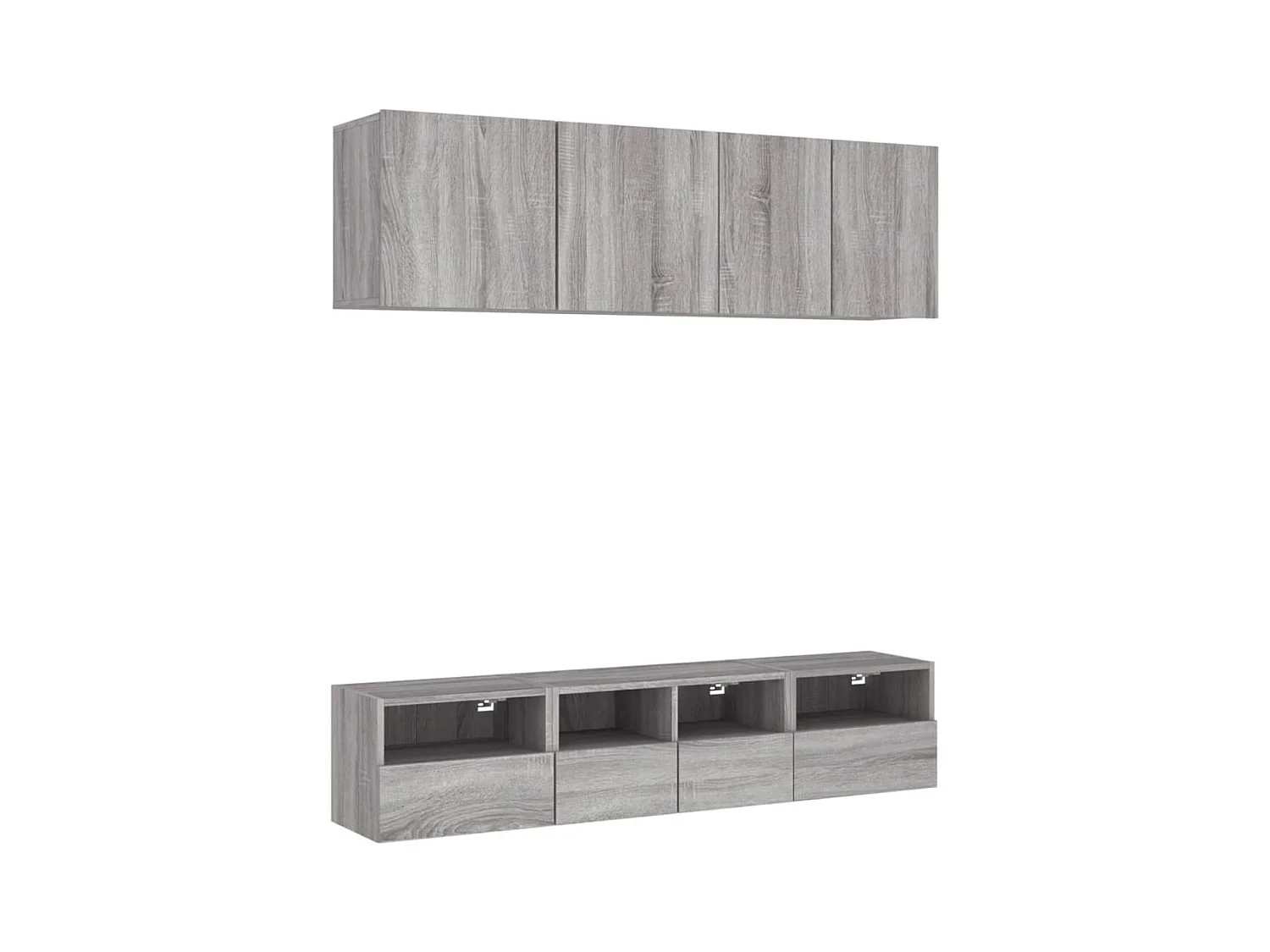 Vito Mauro  Unités murales TV 5 pcs sonoma gris bois d'ingénierie