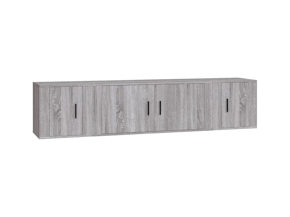 Wielsbeke  Ensemble de meubles TV 3 pcs Sonoma gris Bois d'ingénierie