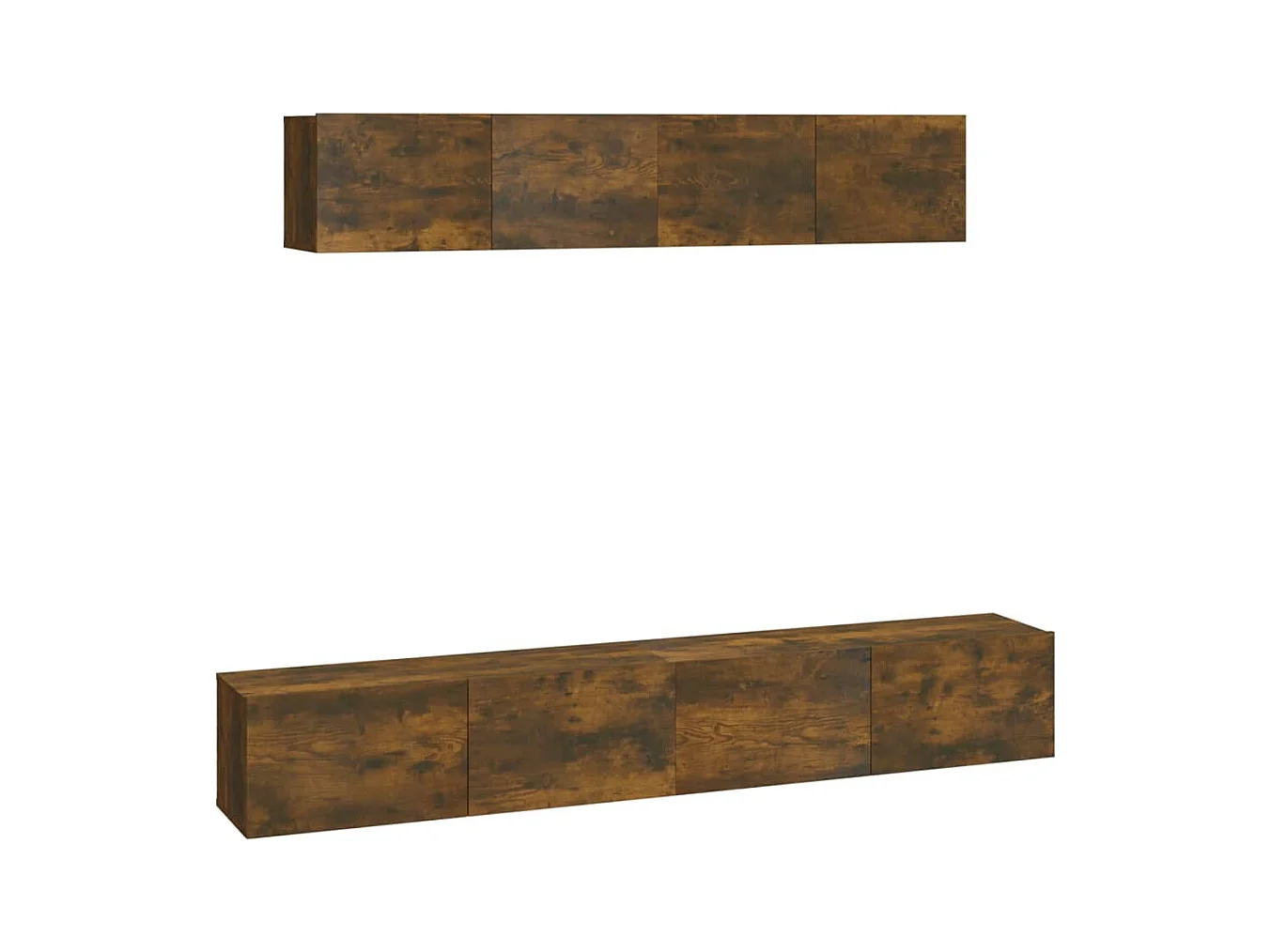 Isandro  Set de muebles de TV 4 pzas madera contrachapada roble ahumado