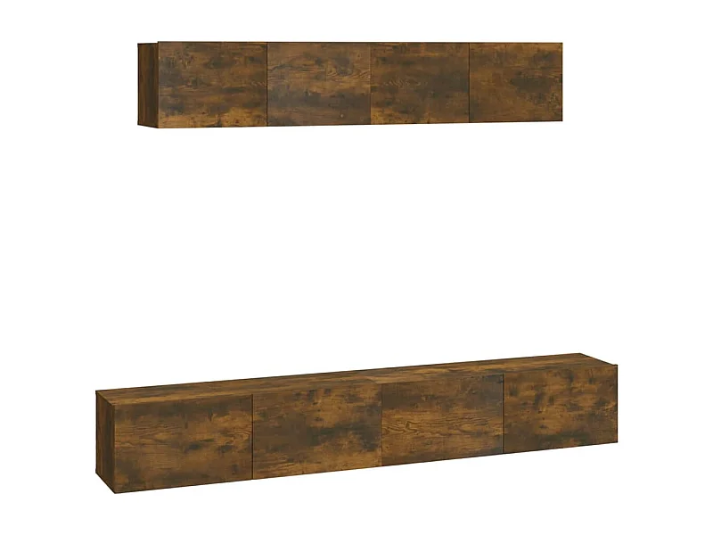 Isandro  Ensemble de meubles TV 4 pcs Chêne fumé Bois d'ingénierie