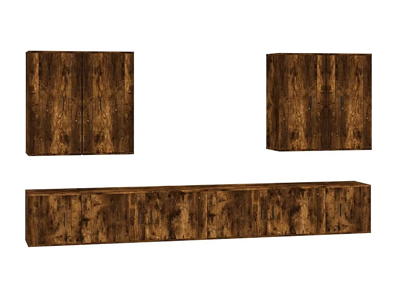 Clarion  Ensemble de meubles TV 8 pcs Chêne fumé Bois d'ingénierie