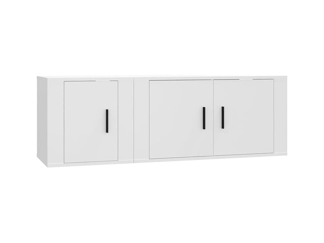 Marisa  Ensemble de meubles TV 2 pcs Blanc Bois d'ingénierie