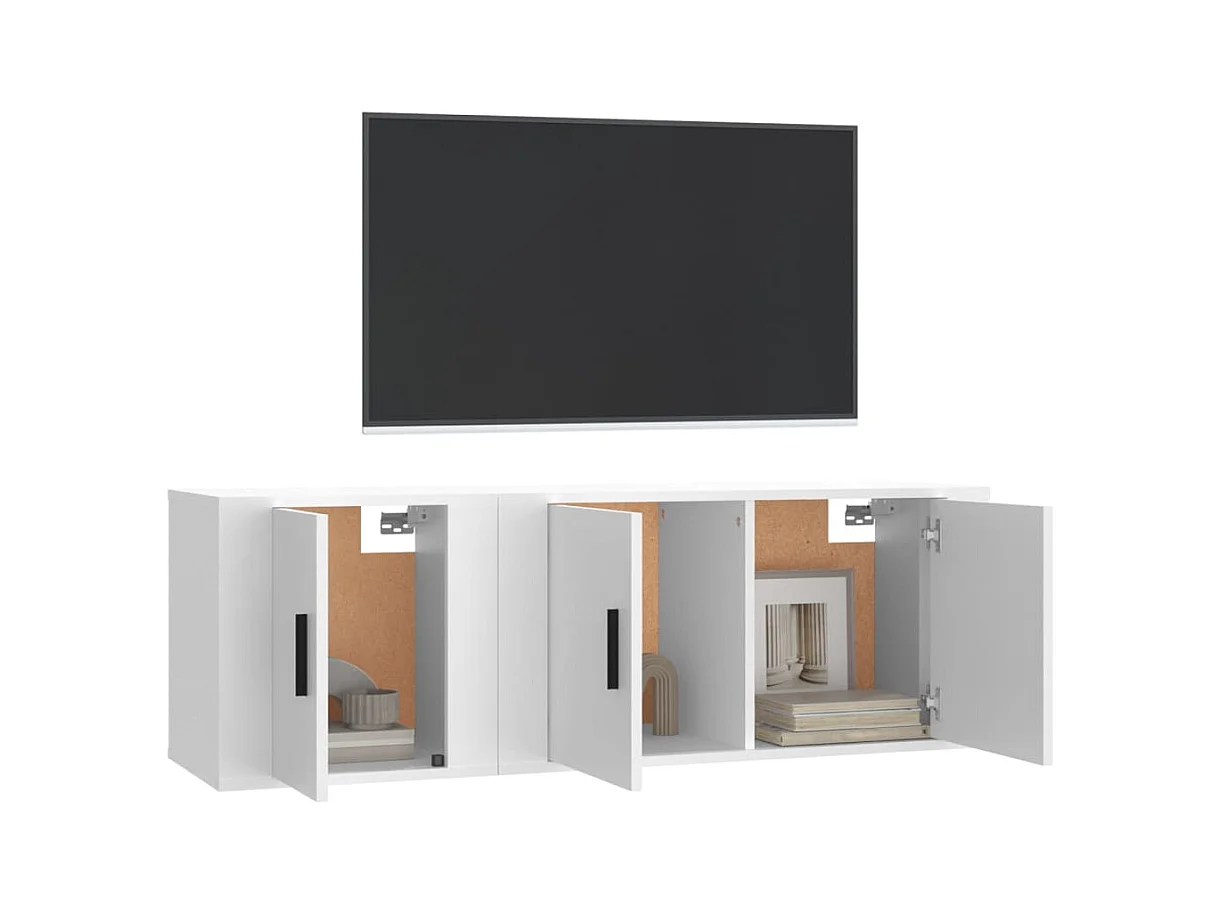 Marisa  Ensemble de meubles TV 2 pcs Blanc Bois d'ingénierie