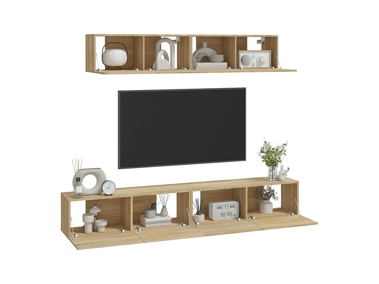 Isandro  Ensemble de meubles TV 4 pcs Chêne sonoma Bois d'ingénierie
