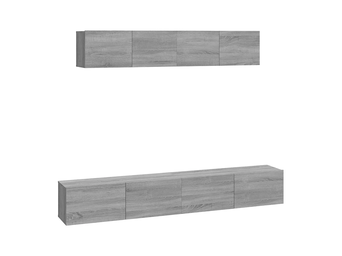 Isandro  4-delige Tv-meubelset bewerkt hout grijs sonoma eikenkleurig