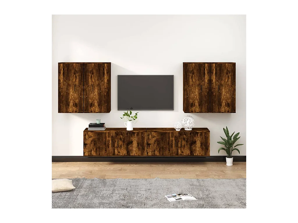 Fryldis  Ensemble de meubles TV 6 pcs Chêne fumé Bois d'ingénierie