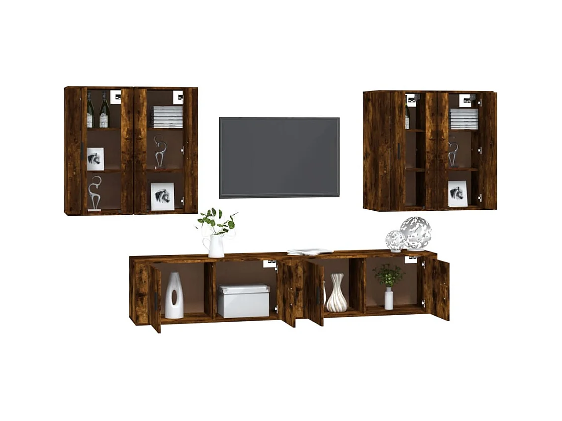 Fryldis  Ensemble de meubles TV 6 pcs Chêne fumé Bois d'ingénierie