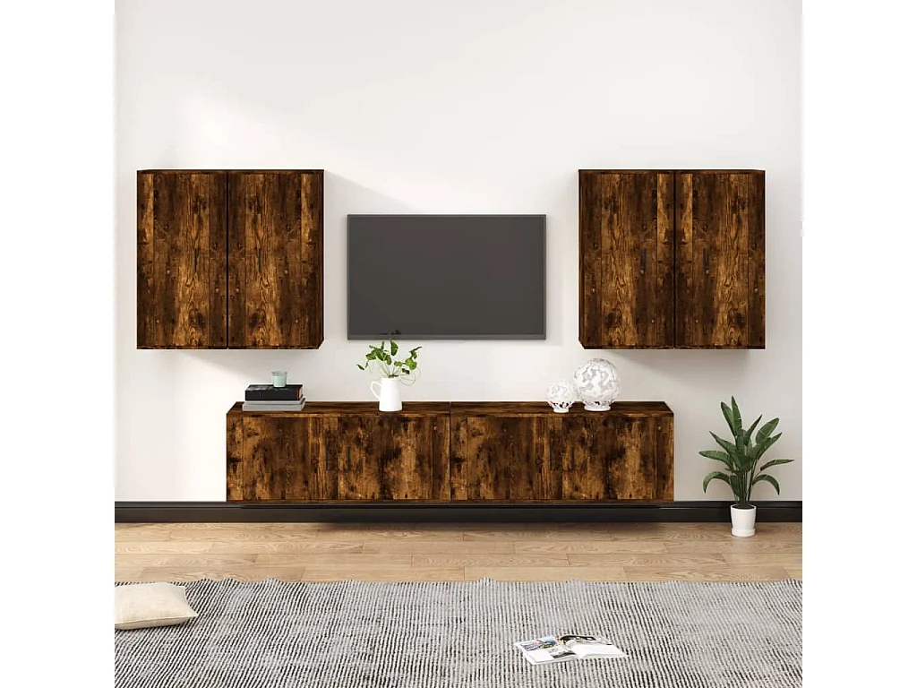 Fryldis  Ensemble de meubles TV 6 pcs Chêne fumé Bois d'ingénierie