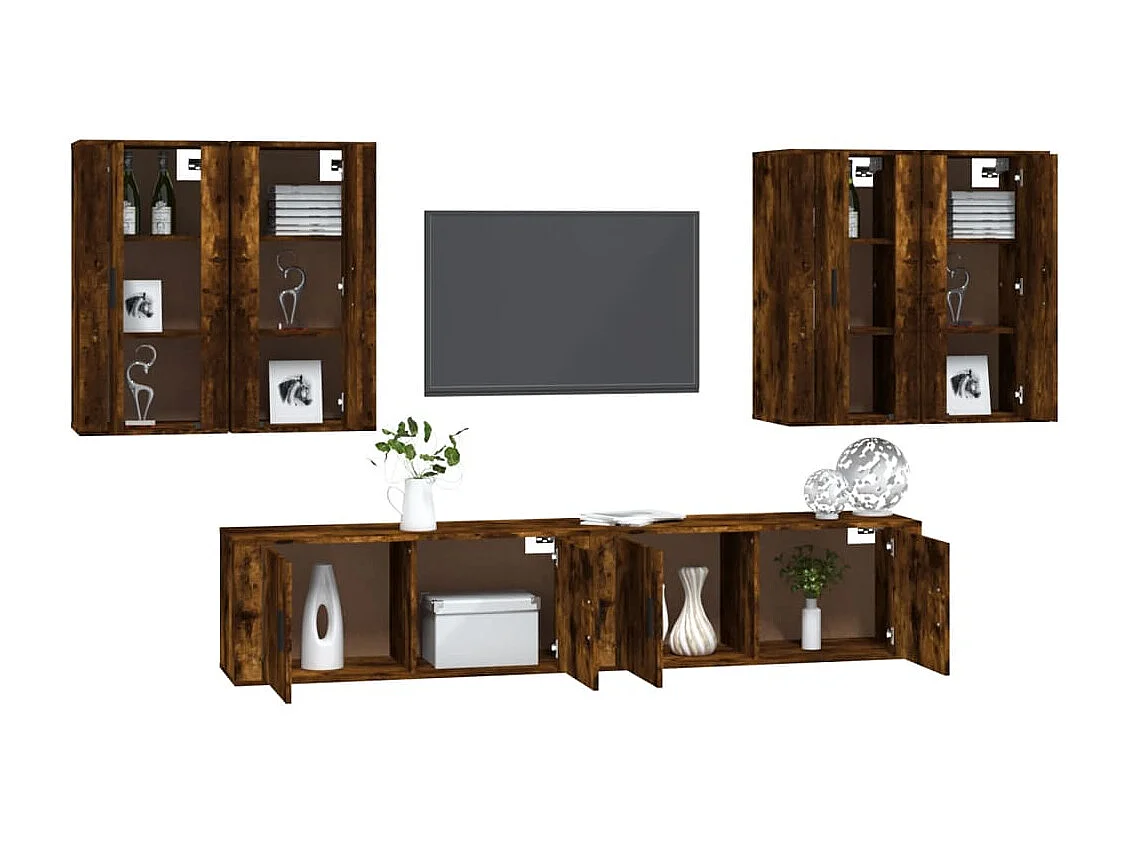 Fryldis  Ensemble de meubles TV 6 pcs Chêne fumé Bois d'ingénierie