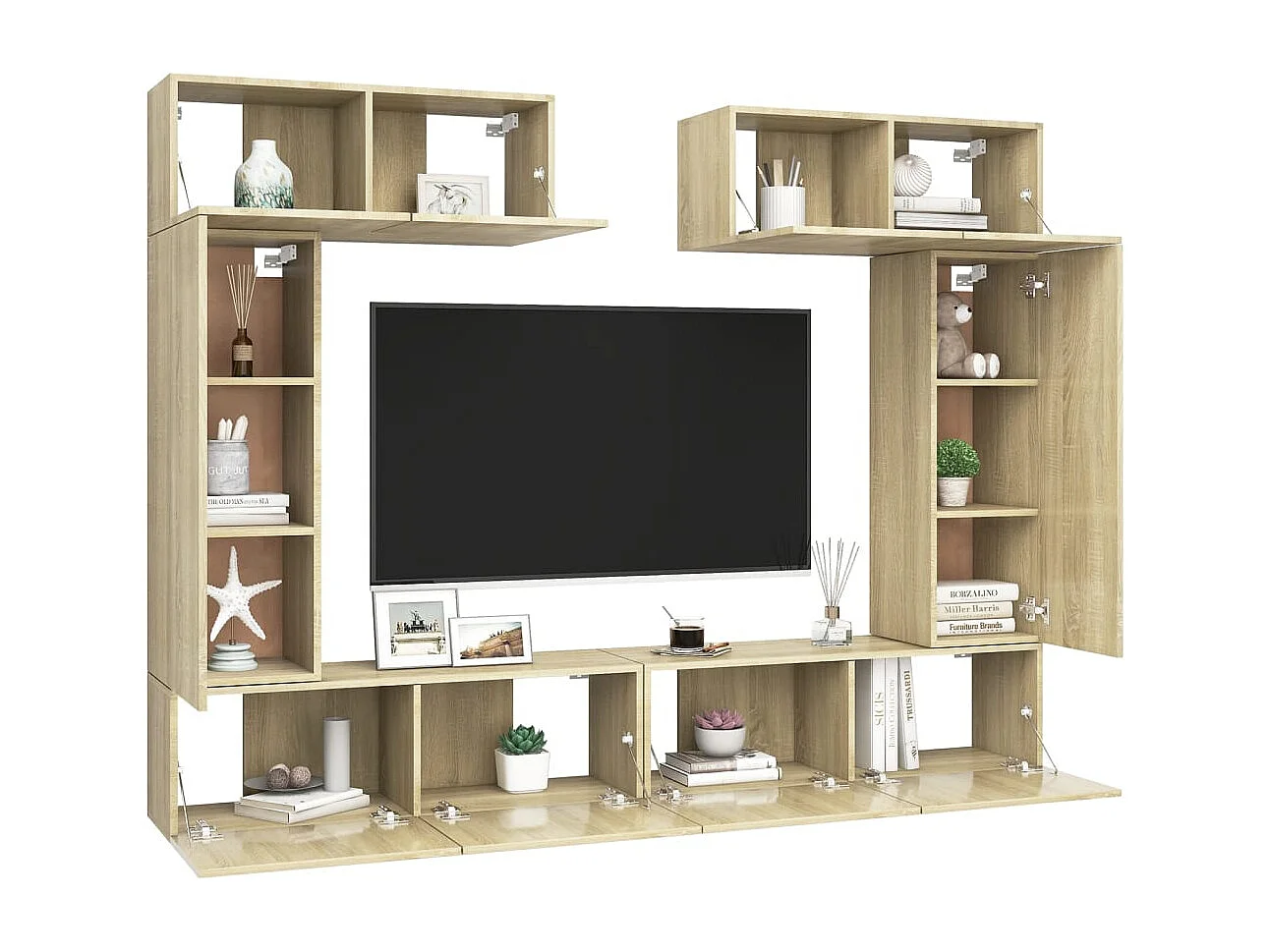 Viena  Ensemble de meuble TV 6 pcs Chêne sonoma Bois d'ingénierie