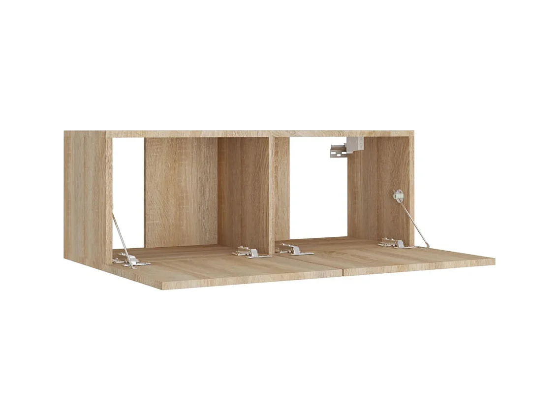 Cloverport  Set de muebles para TV 4 pzas madera contrachapada roble Sonoma