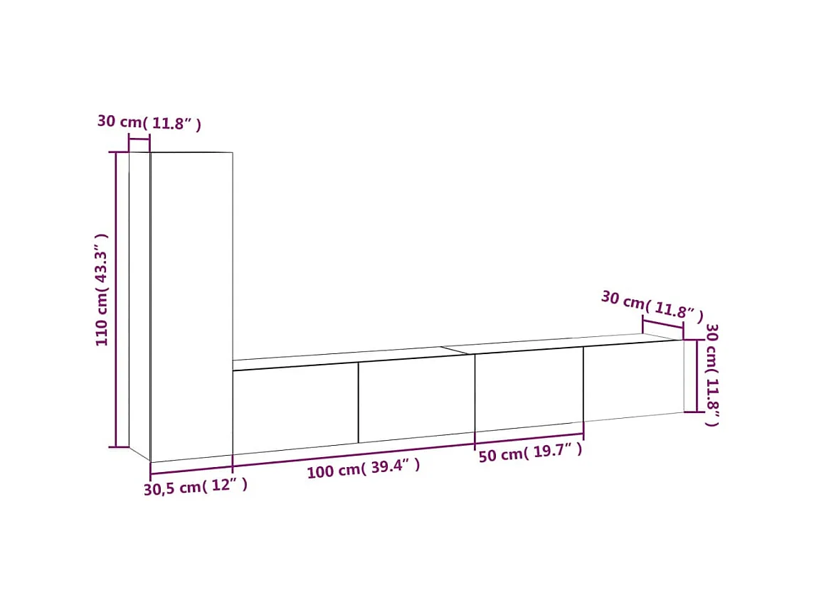 Tirza  Ensemble de meubles TV 3 pcs Blanc Bois d'ingénierie