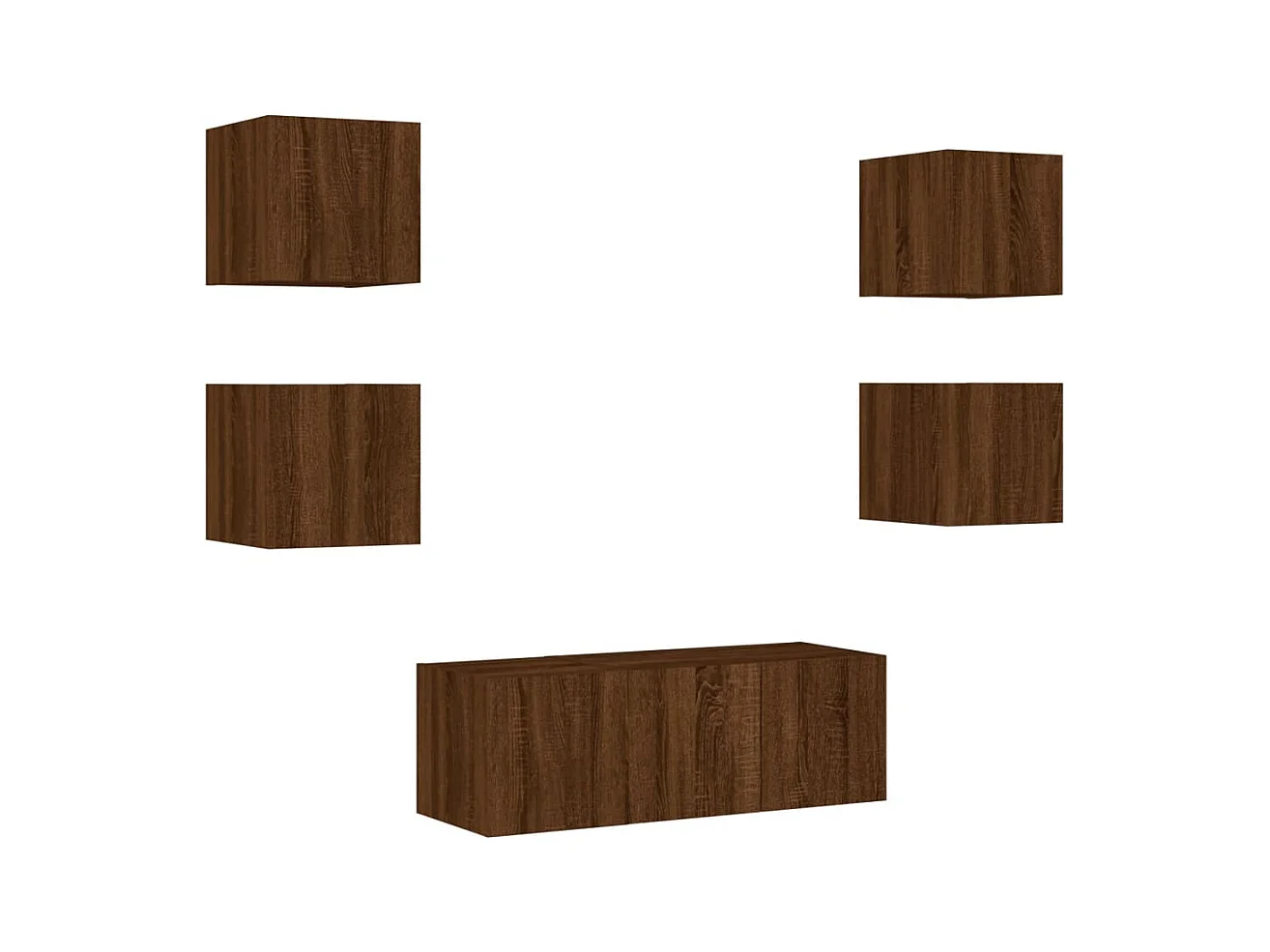 Doylestown  Unités murales TV avec LED 6 pcs chêne marron bois d'ingénierie