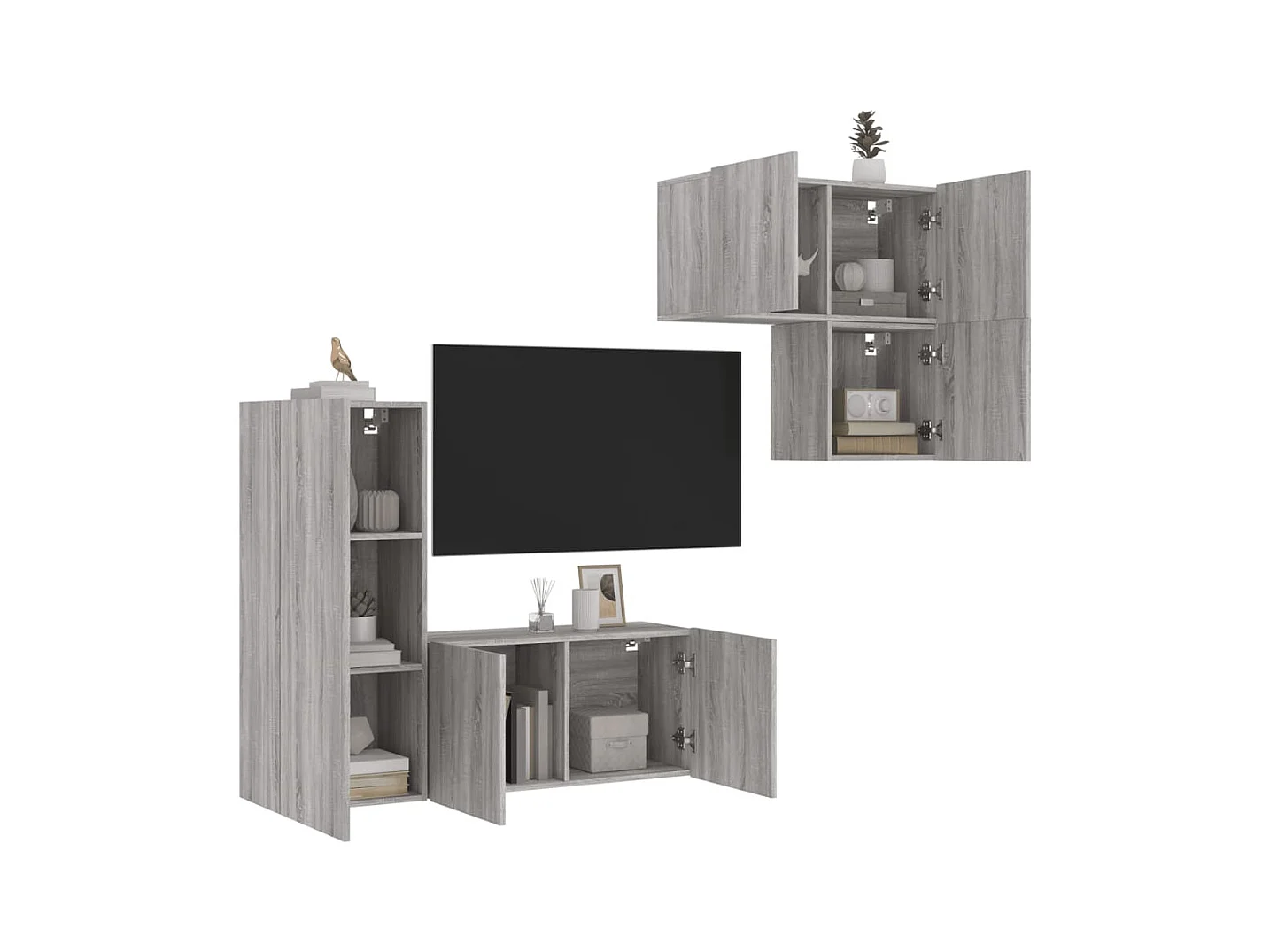 Gabriele Pietro  Unités murales TV 4 pcs sonoma gris bois d'ingénierie