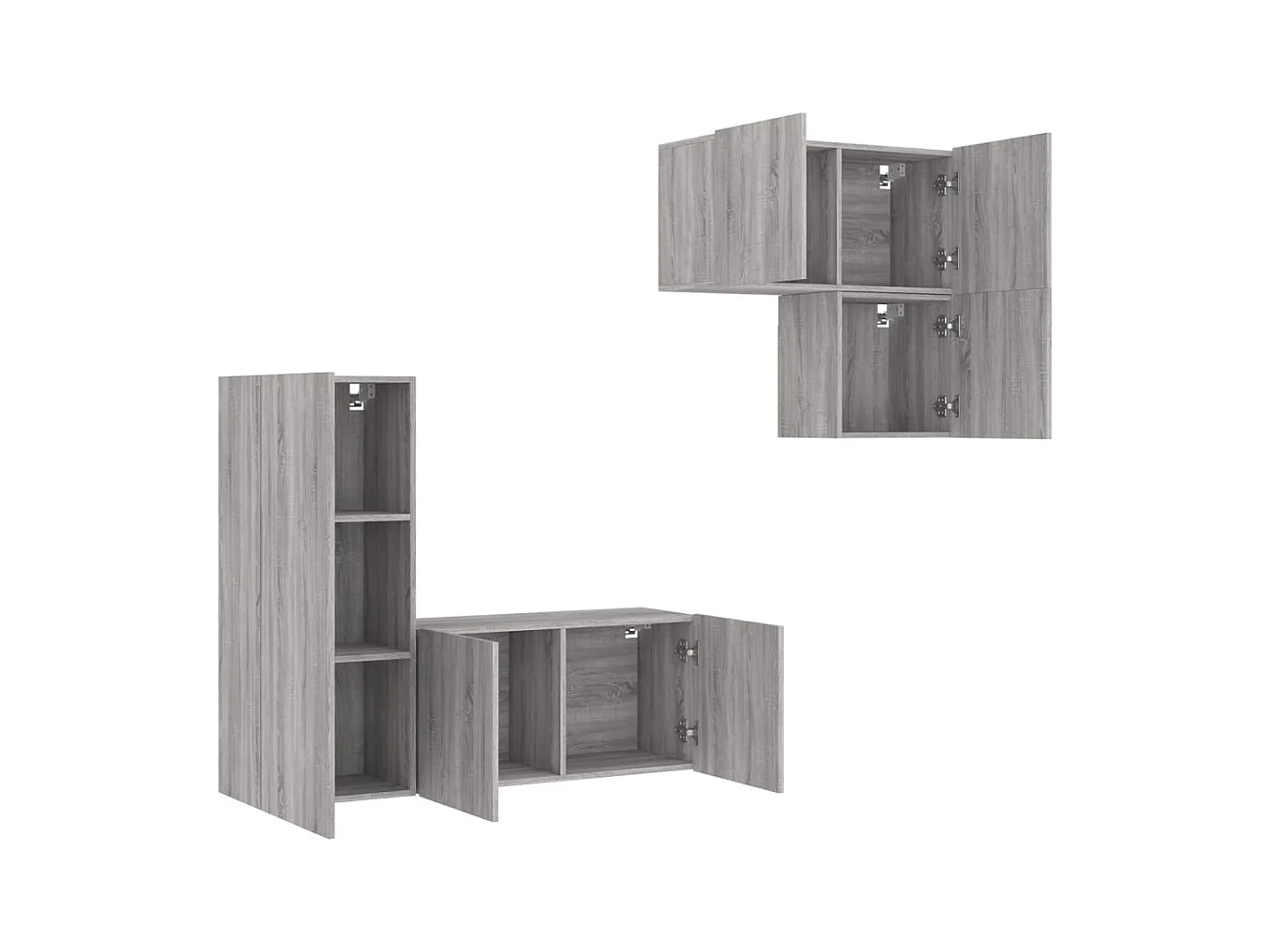 Gabriele Pietro  Unités murales TV 4 pcs sonoma gris bois d'ingénierie