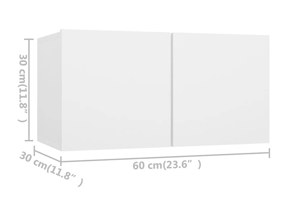 Maria  Ensemble de meubles TV 4 pcs Blanc Bois d'ingénierie