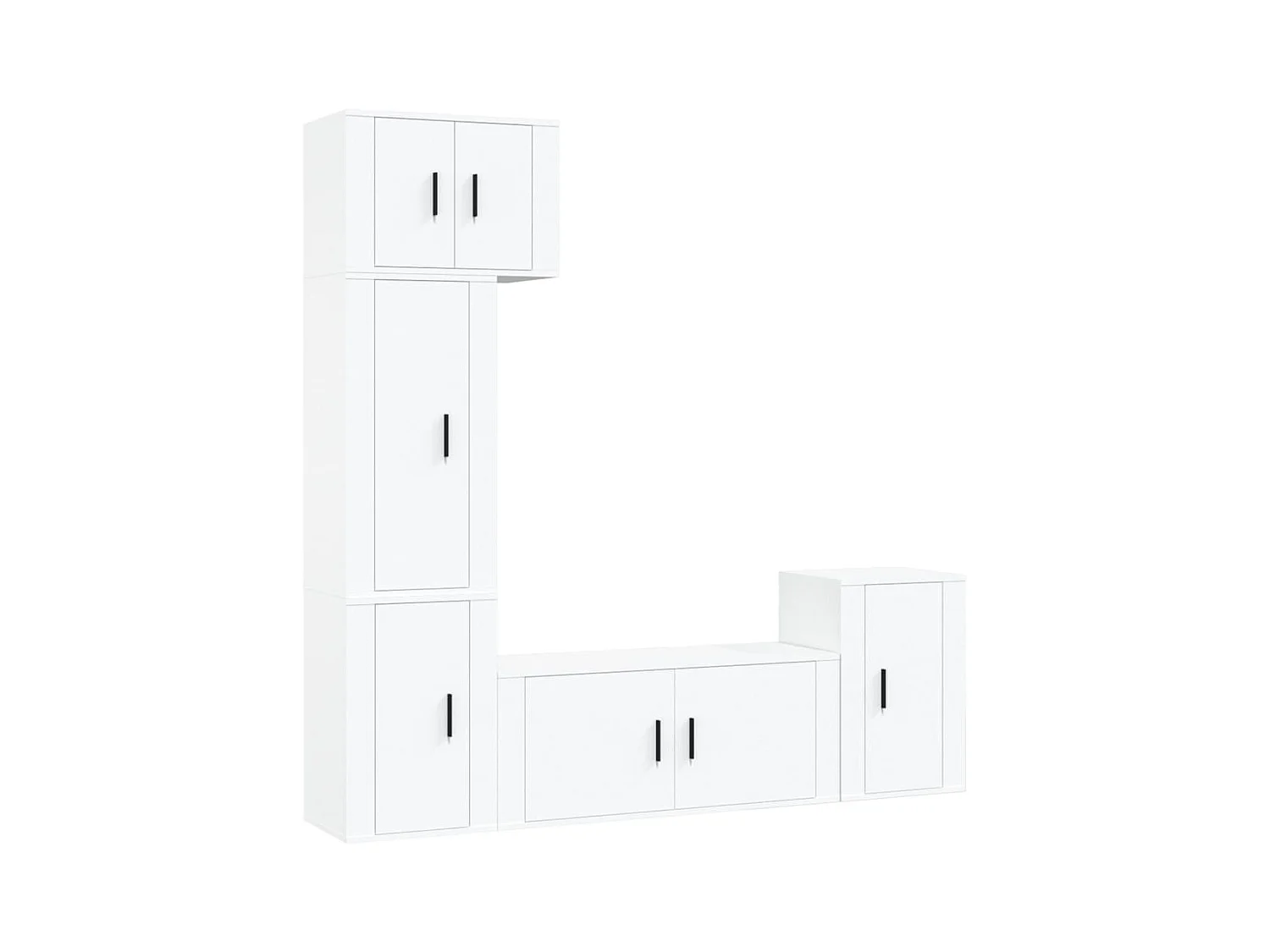 Tamira  Ensemble de meubles TV 5 pcs Blanc Bois d'ingénierie