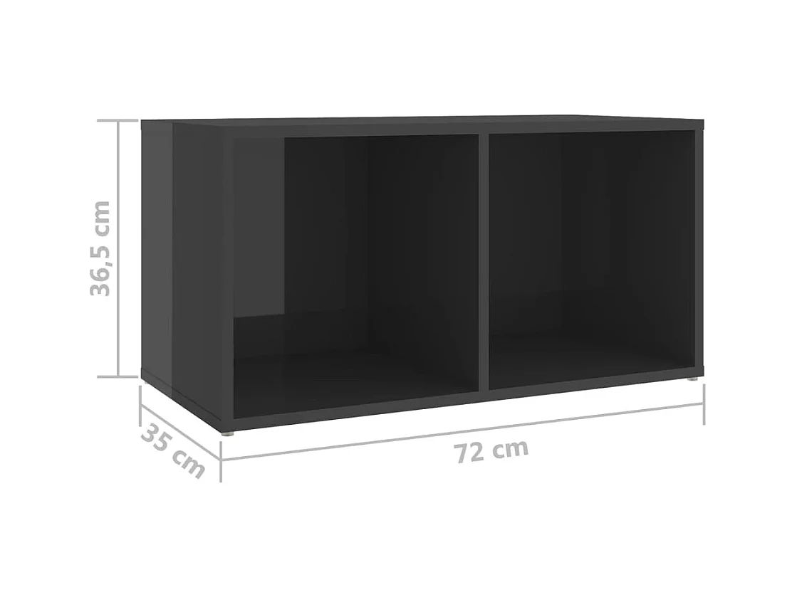 Padua  6-delige Tv-meubelset bewerkt hout hoogglans grijs