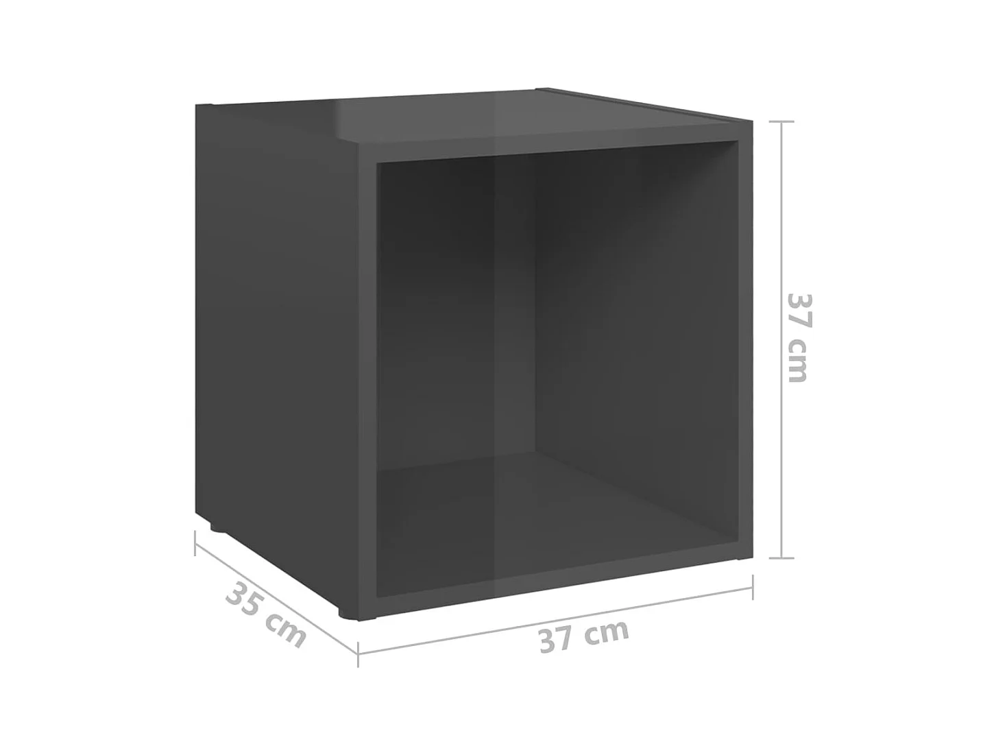 Padua  6-delige Tv-meubelset bewerkt hout hoogglans grijs