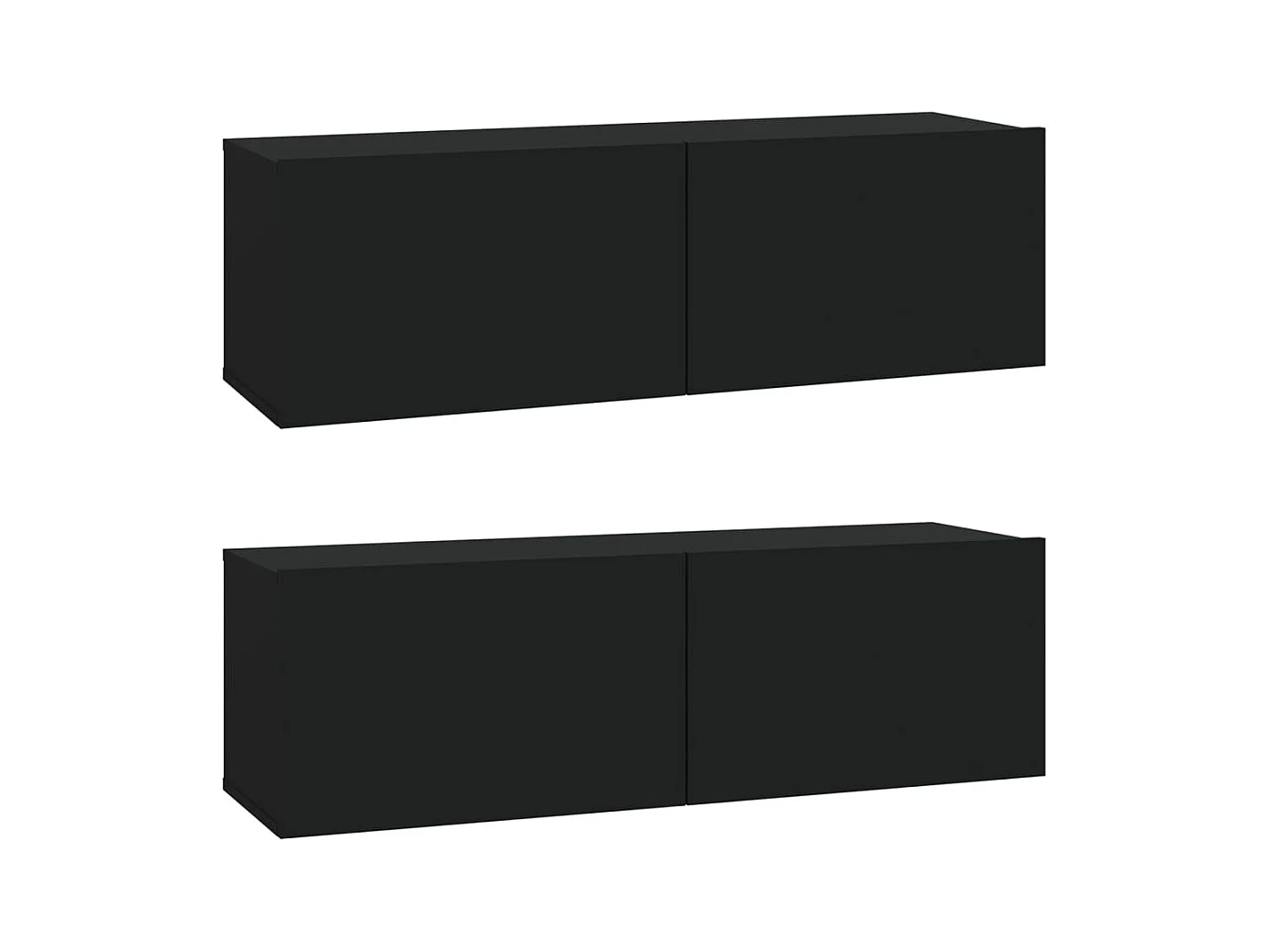 Isandro  Ensemble de meubles TV 4 pcs Noir Bois d'ingénierie