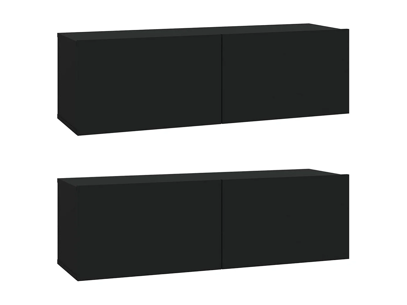 Isandro  Ensemble de meubles TV 4 pcs Noir Bois d'ingénierie