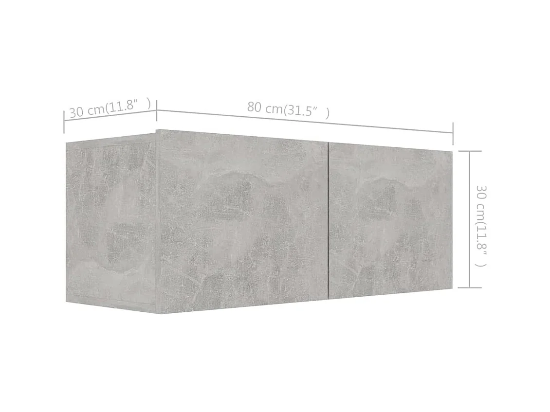 Viena  Ensemble de meuble TV 6 pcs Gris béton Bois d'ingénierie