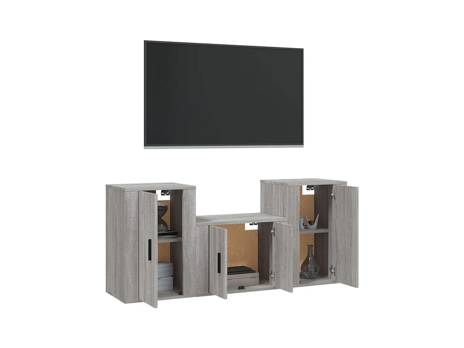 Joep  Ensemble de meubles TV 3 pcs Sonoma gris Bois d'ingénierie