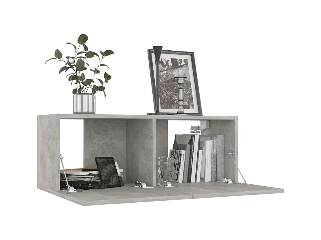Monza  Ensemble de meubles TV 7 pcs Gris béton Bois d'ingénierie