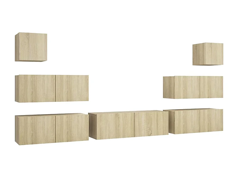 Vinton  Ensemble de meuble TV 7 pcs Chêne sonoma Bois d'ingénierie