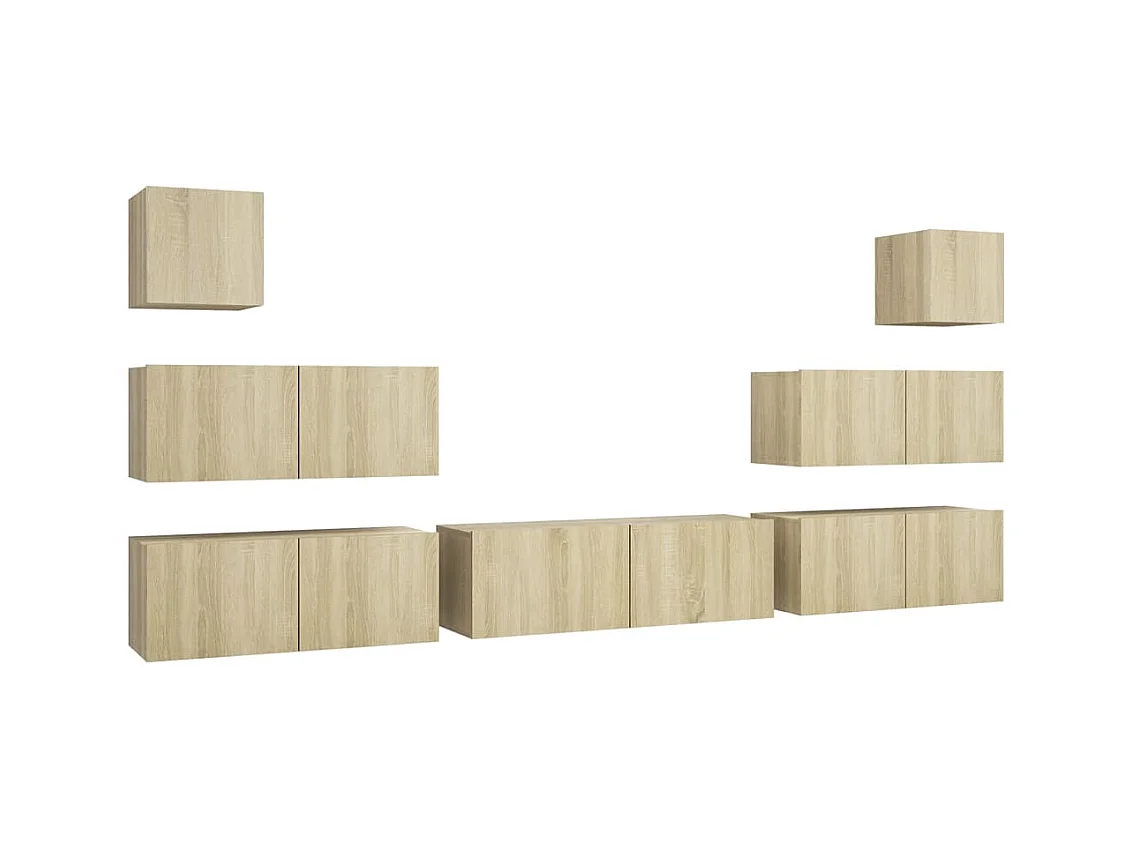 Vinton  Ensemble de meuble TV 7 pcs Chêne sonoma Bois d'ingénierie