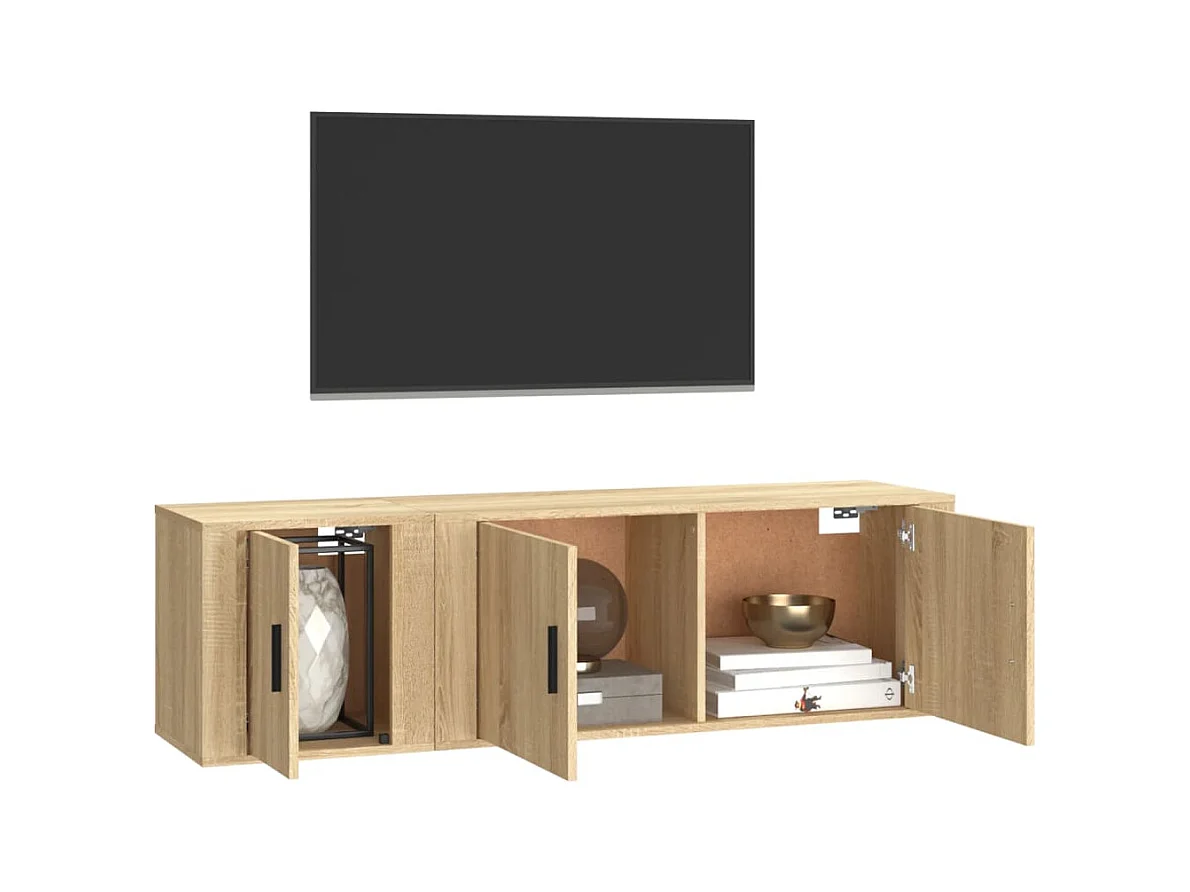 Pallir  Ensemble de meubles TV 2 pcs chêne sonoma bois d'ingénierie