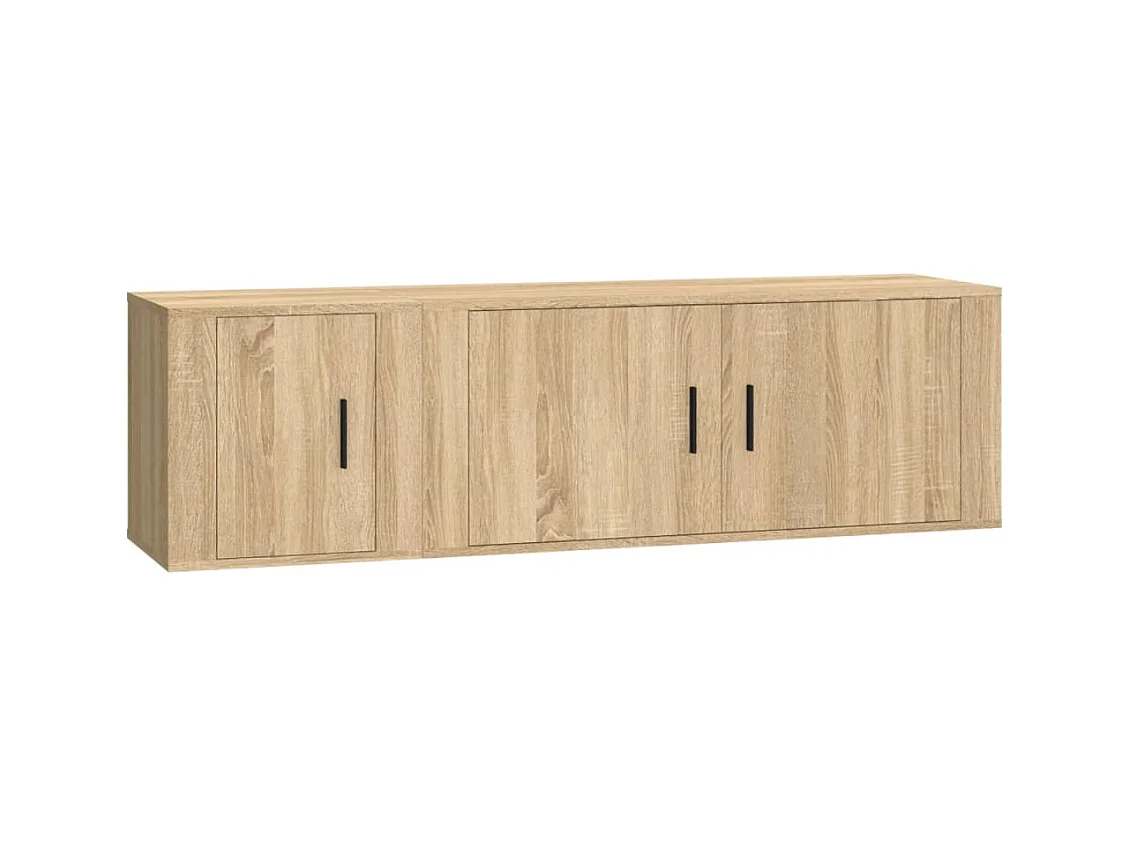 Pallir  Set de muebles para TV 2 pzas madera contrachapada roble sonoma