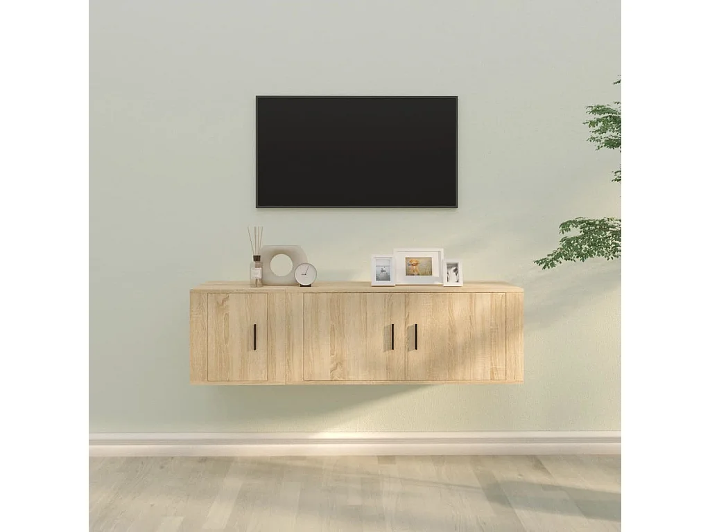 Pallir  Ensemble de meubles TV 2 pcs chêne sonoma bois d'ingénierie