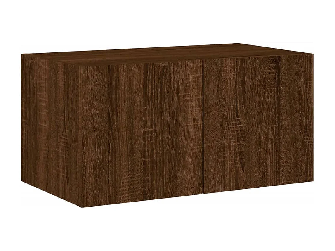 Bjerringbro  Unités murales TV avec LED 4 pcs chêne marron bois d'ingénierie