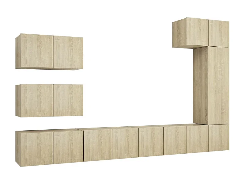 Lois  Set de muebles salón TV 8 pzas madera ingeniería roble Sonoma