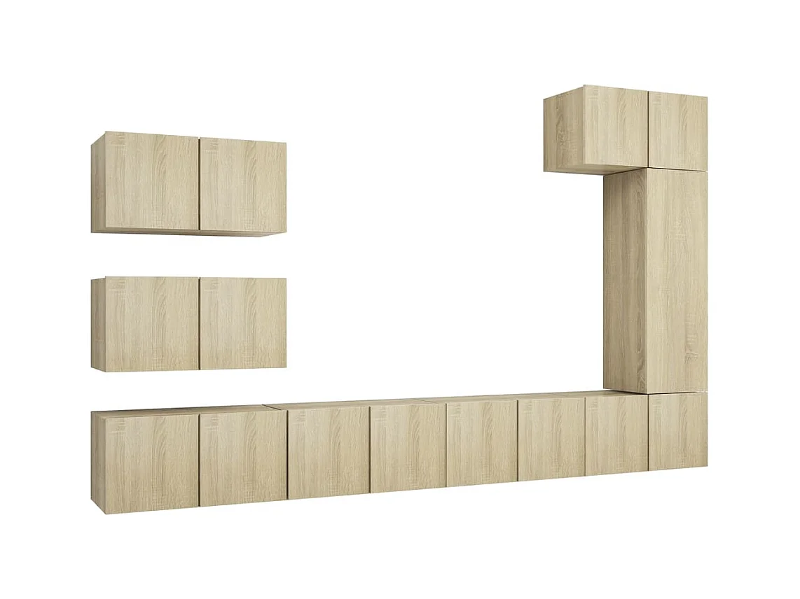 Lois  Set de muebles salón TV 8 pzas madera ingeniería roble Sonoma