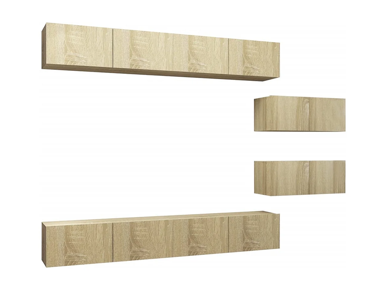 Clara  Juego de muebles de salón 6 piezas roble Sonoma