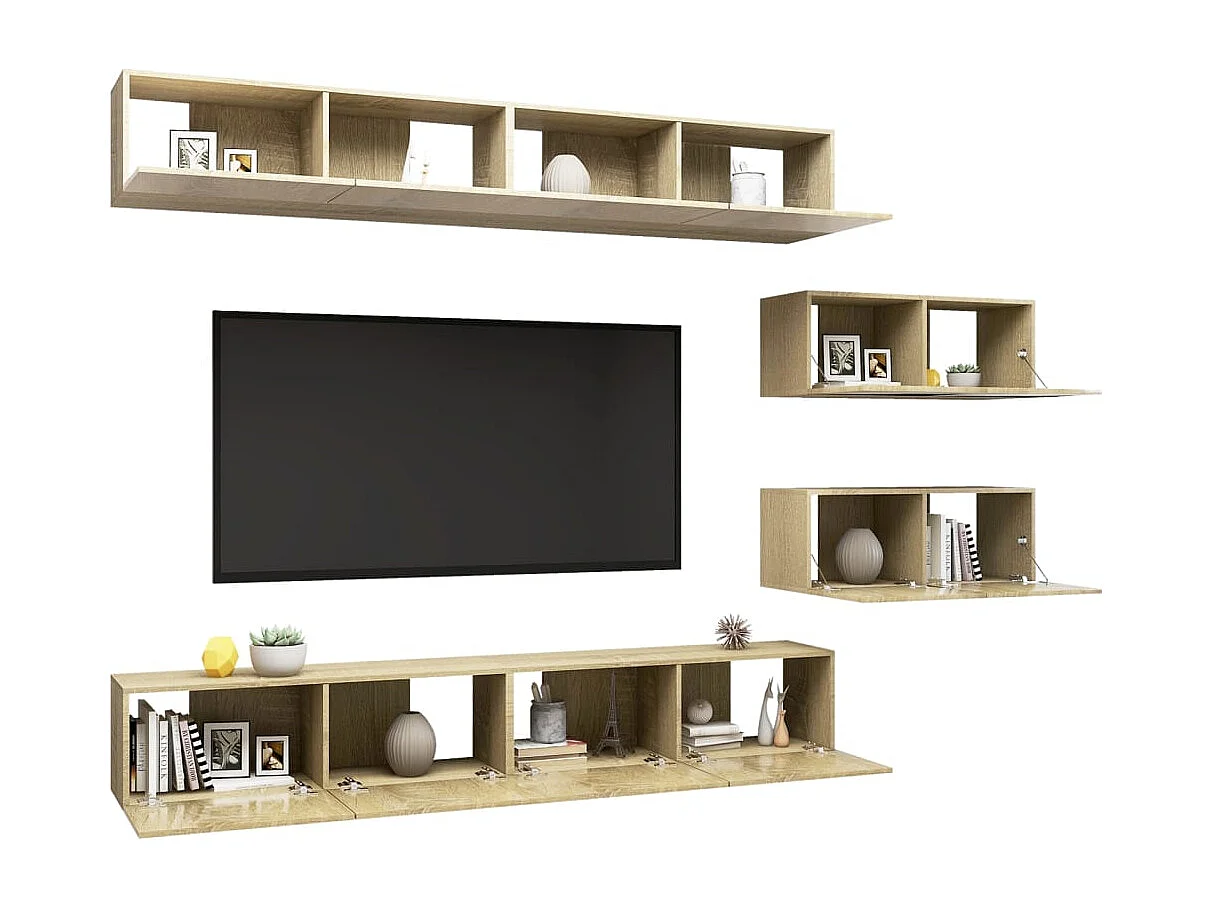 Clara  Juego de muebles de salón 6 piezas roble Sonoma