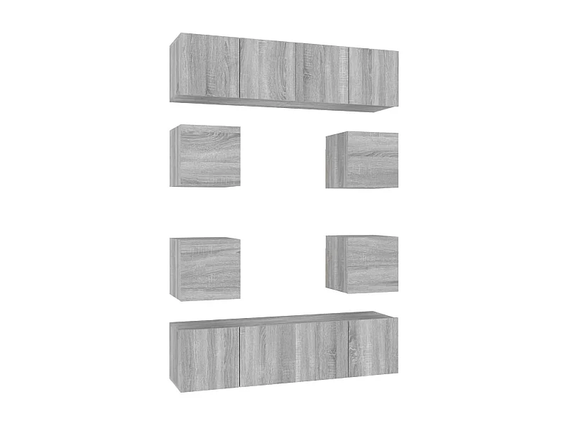 Clondalkin  Ensemble de meubles TV 8 pcs Sonoma gris Bois d'ingénierie
