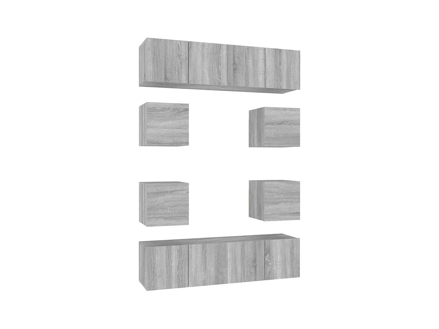 Clondalkin  Ensemble de meubles TV 8 pcs Sonoma gris Bois d'ingénierie