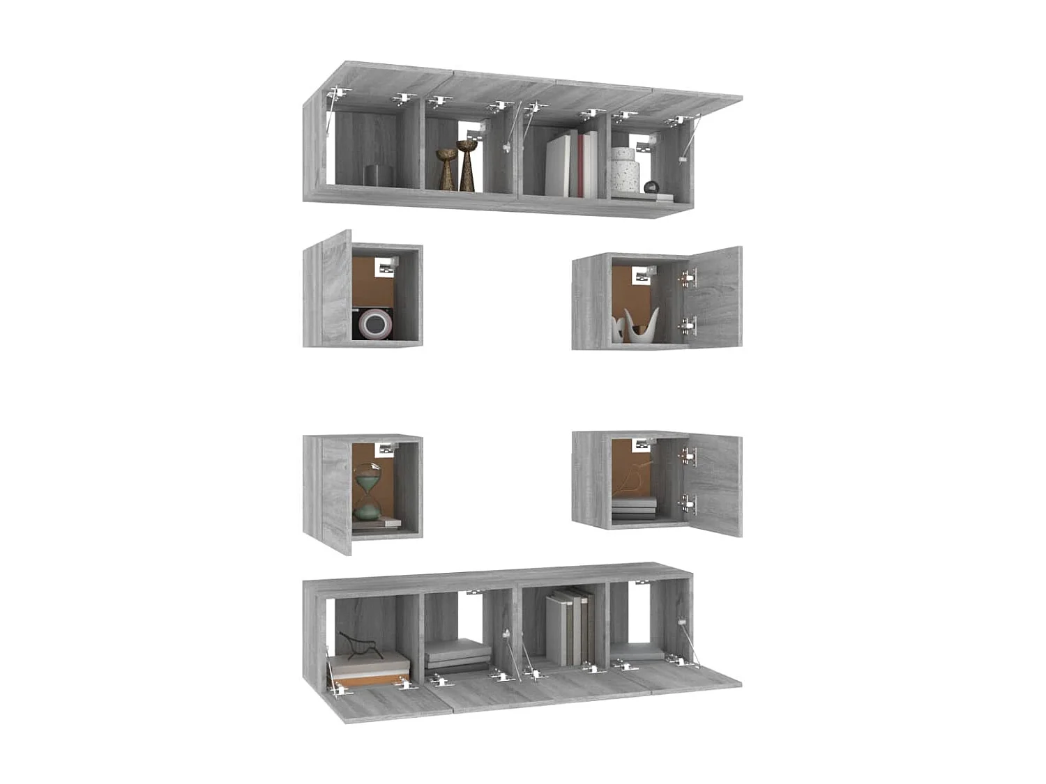 Clondalkin  Ensemble de meubles TV 8 pcs Sonoma gris Bois d'ingénierie