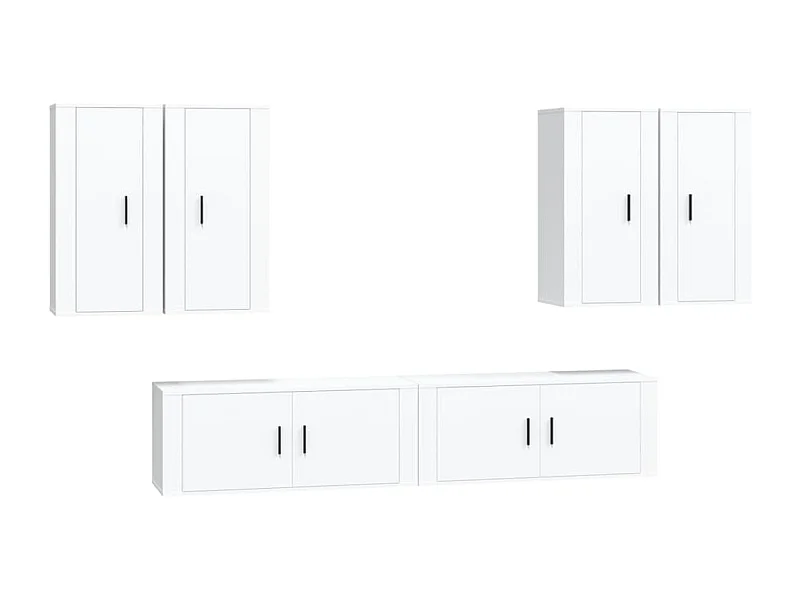 Fryldis  Ensemble de meubles TV 6 pcs Blanc Bois d'ingénierie