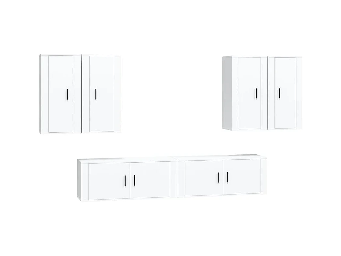 Fryldis  Ensemble de meubles TV 6 pcs Blanc Bois d'ingénierie