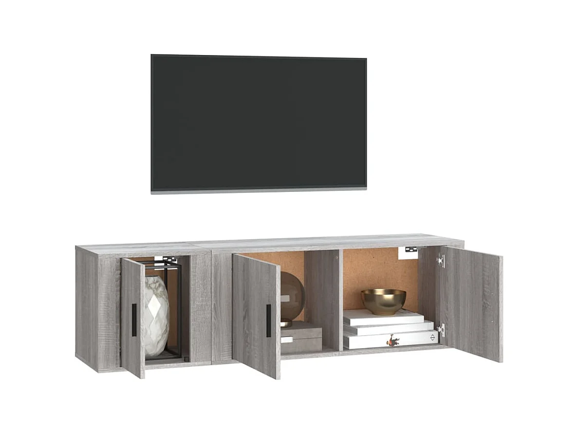 Pallir  Ensemble de meubles TV 2 pcs Sonoma gris Bois d'ingénierie