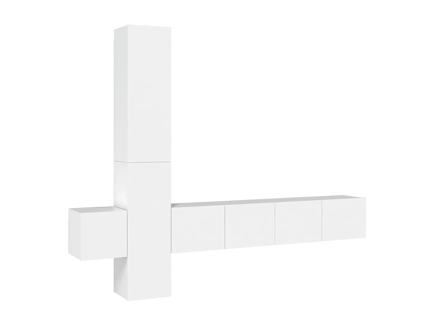 Pontarlier  5-delige Tv-meubelset bewerkt hout wit