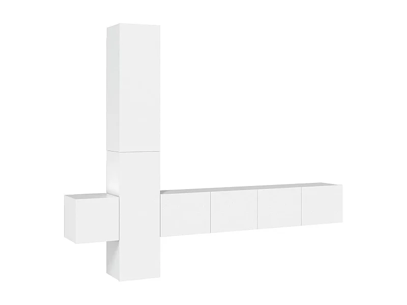 Pontarlier  5-delige Tv-meubelset bewerkt hout wit