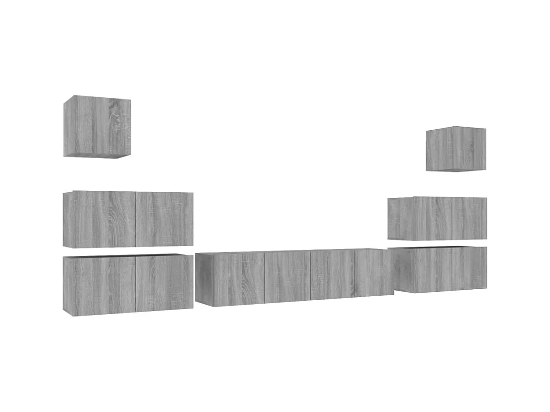 Vinton  Ensemble de meubles TV 8 pcs Sonoma gris Bois d'ingénierie