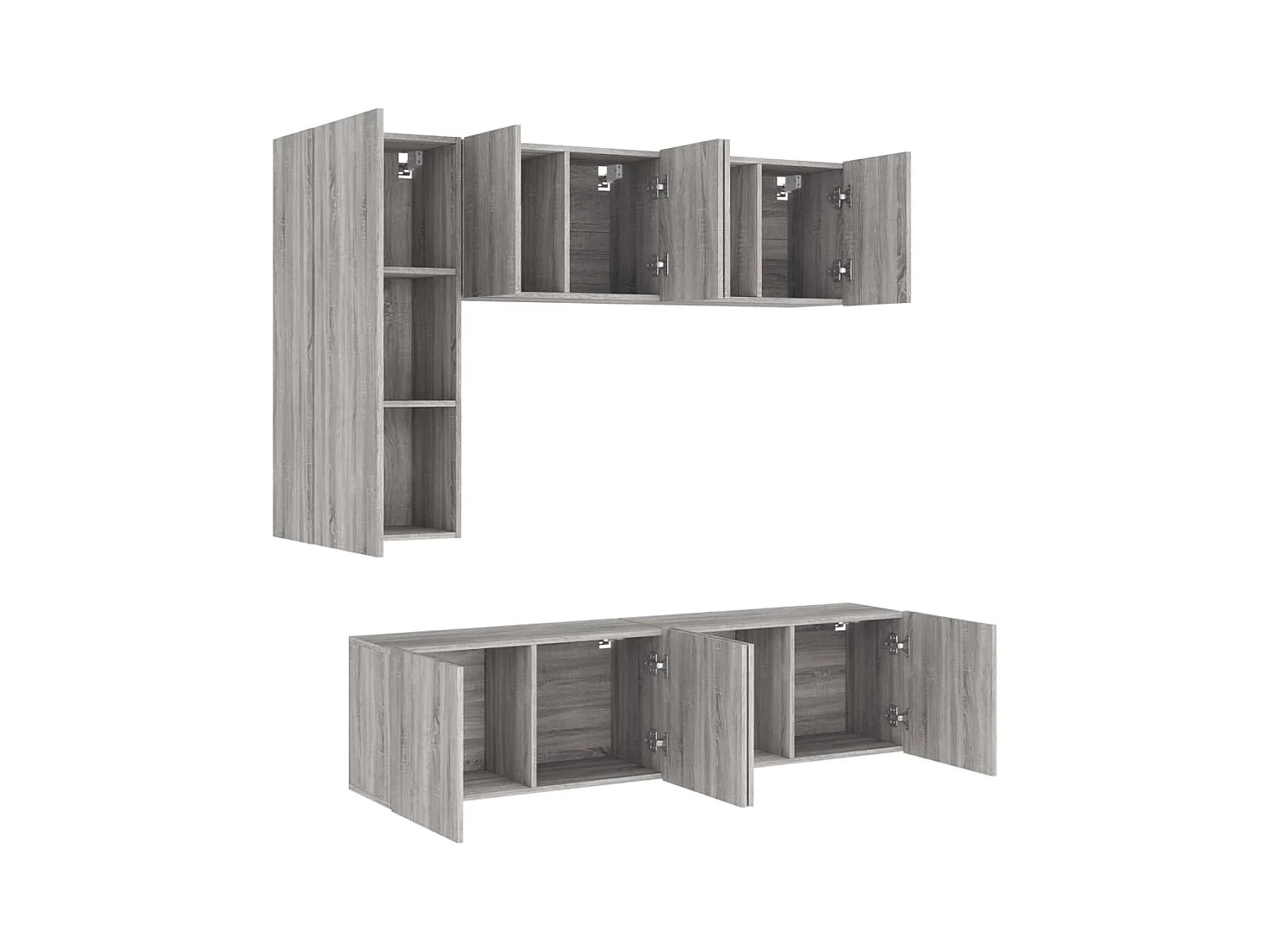 Xalindra  Unités murales TV 5 pcs sonoma gris bois d'ingénierie